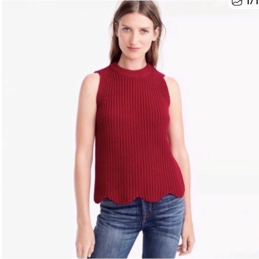 J Crew Sweater Sleeveless‎ Red